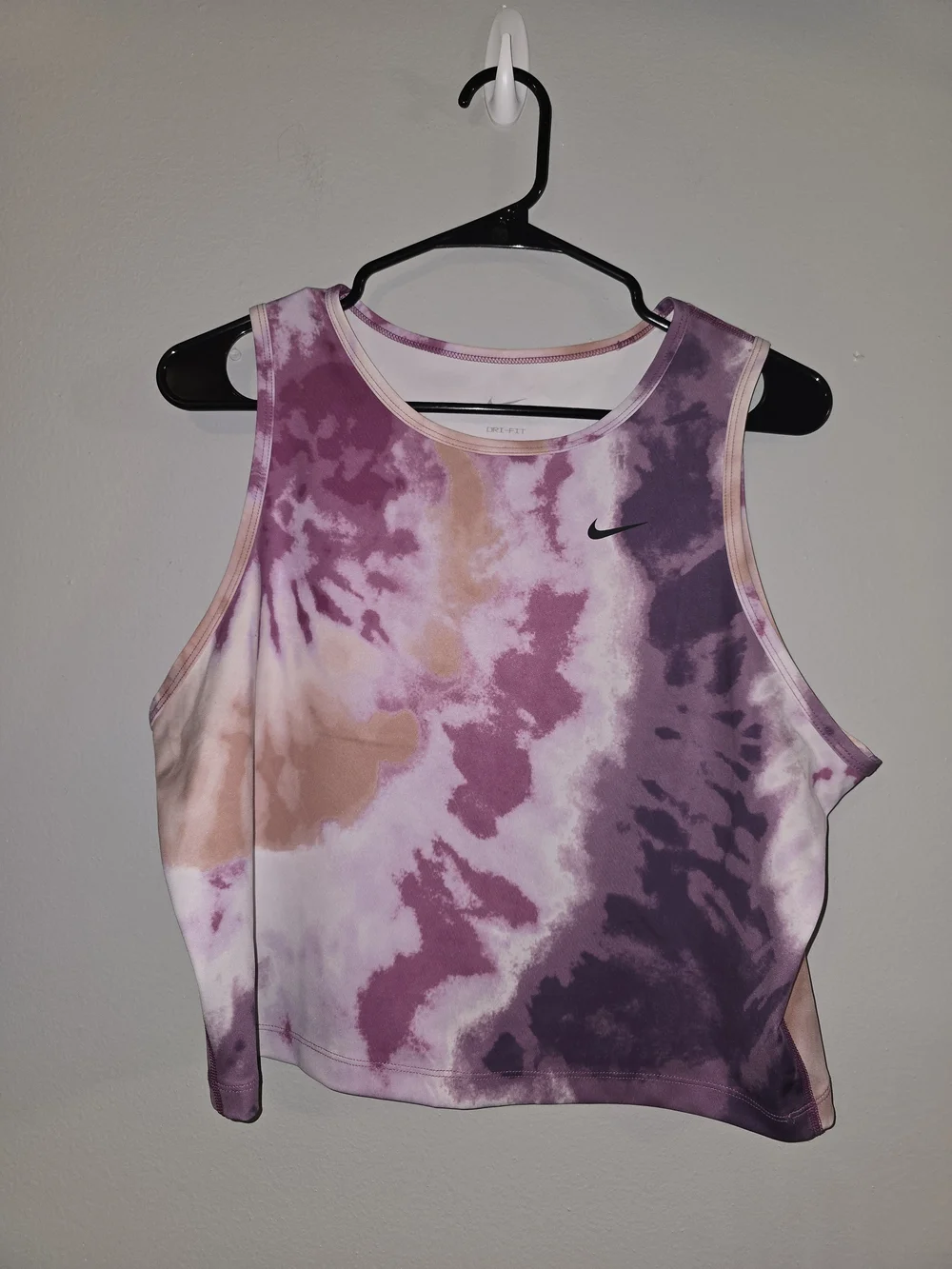 Nike Purple Tie-Dye Cropped Tank & Navy NIKE Graphic Tank Set